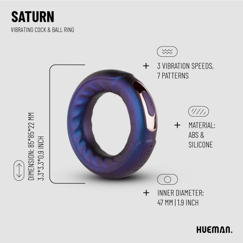 Hueman Saturn | טבעת פין מרטטת לזוגות | Man Cave